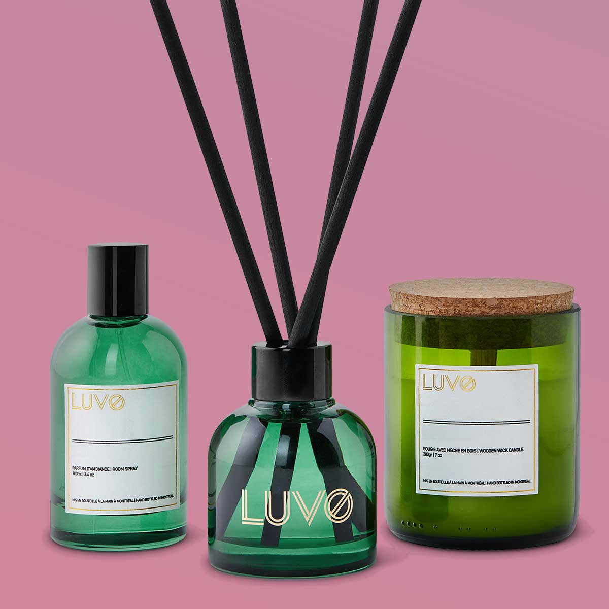 Gift Set Trio Sweet Brier Rose & Cardamom - LUVO Candles | Bougies