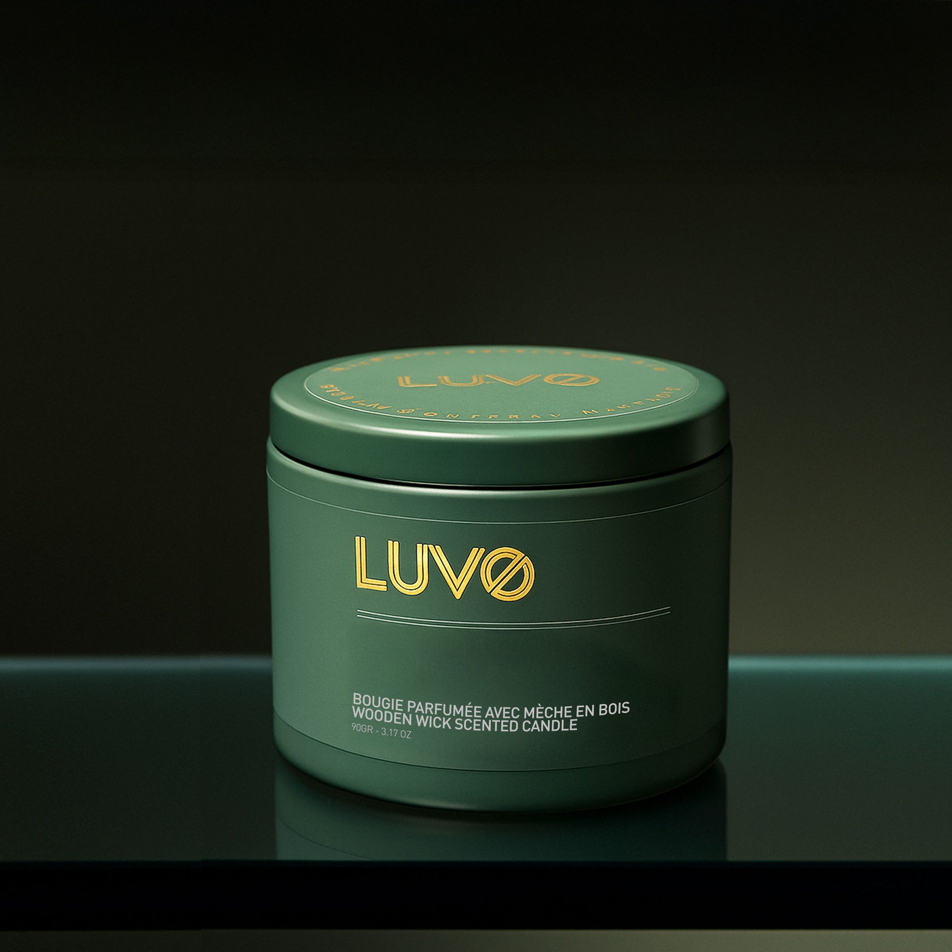 Bing cherry & Leather Wooden Wick Scented Candle 90gr - LUVO Candles | Bougies