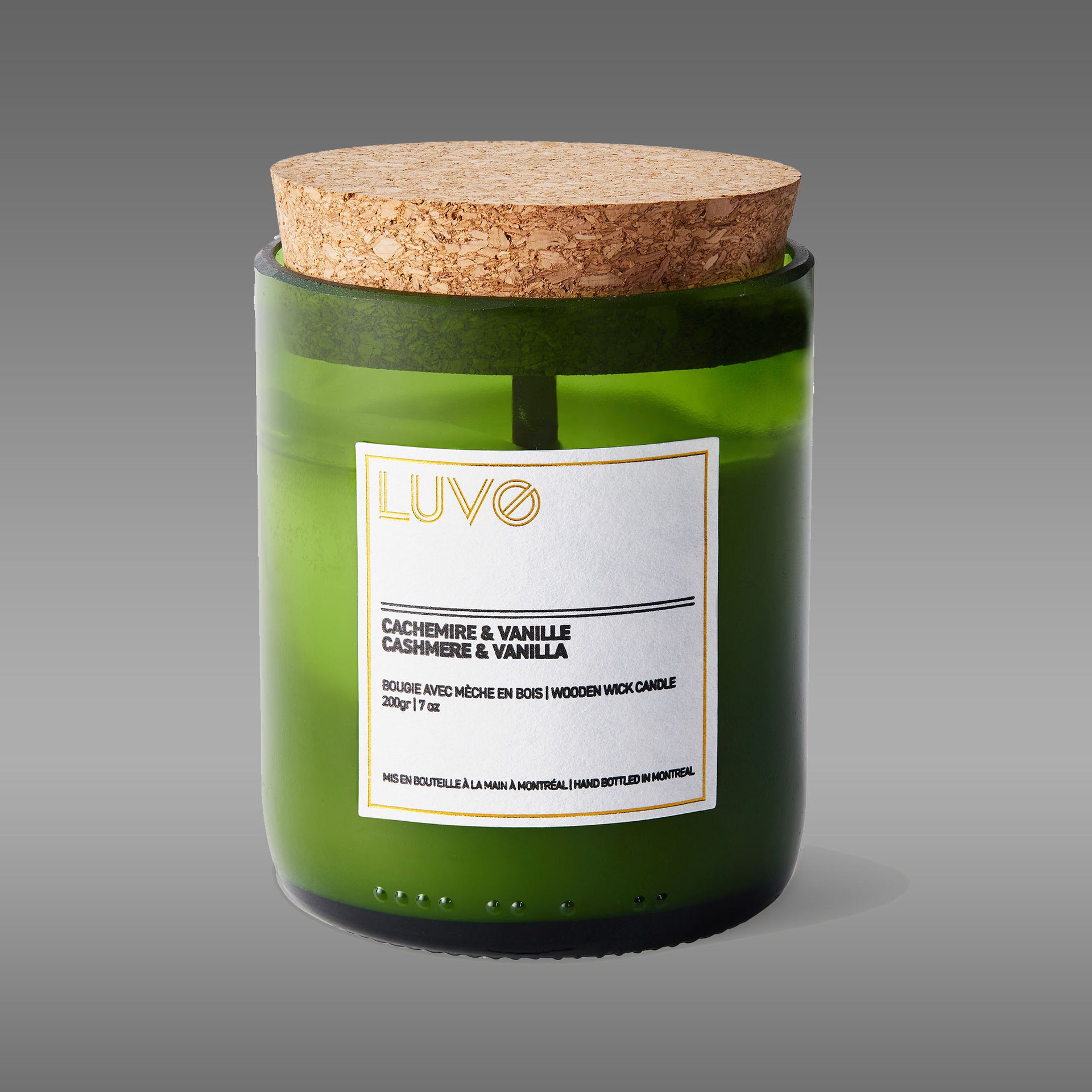 Cashemere & Vanilla Wooden Wick Scented Candle - LUVO Candles | Bougies