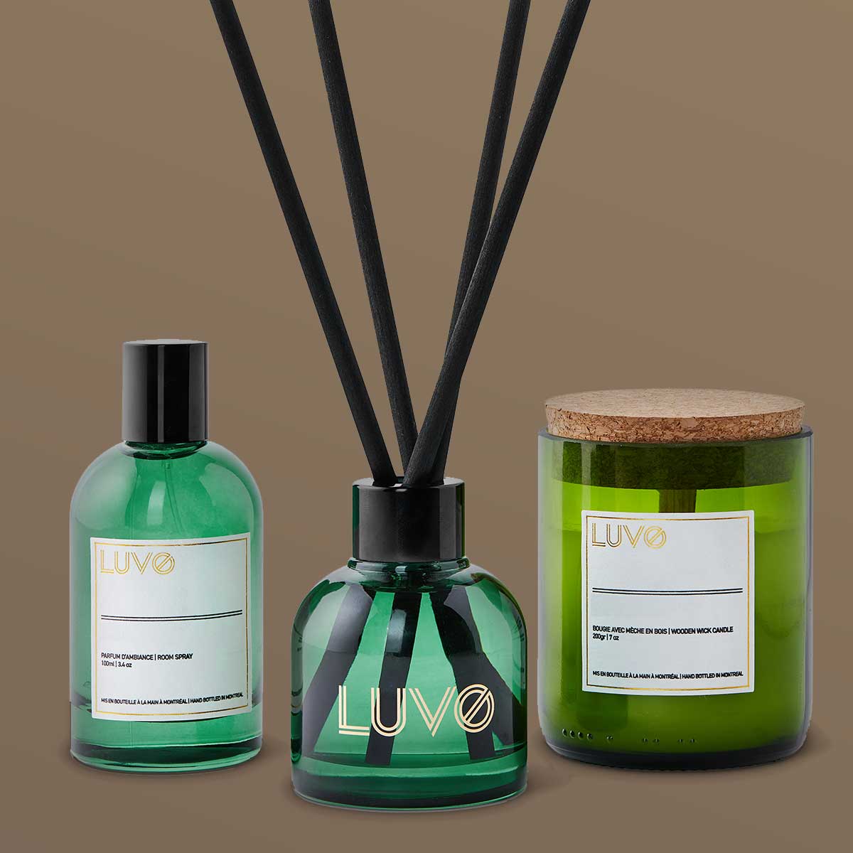 Gift Set Trio Cedarwood & Labdanum - LUVO Candles | Bougies