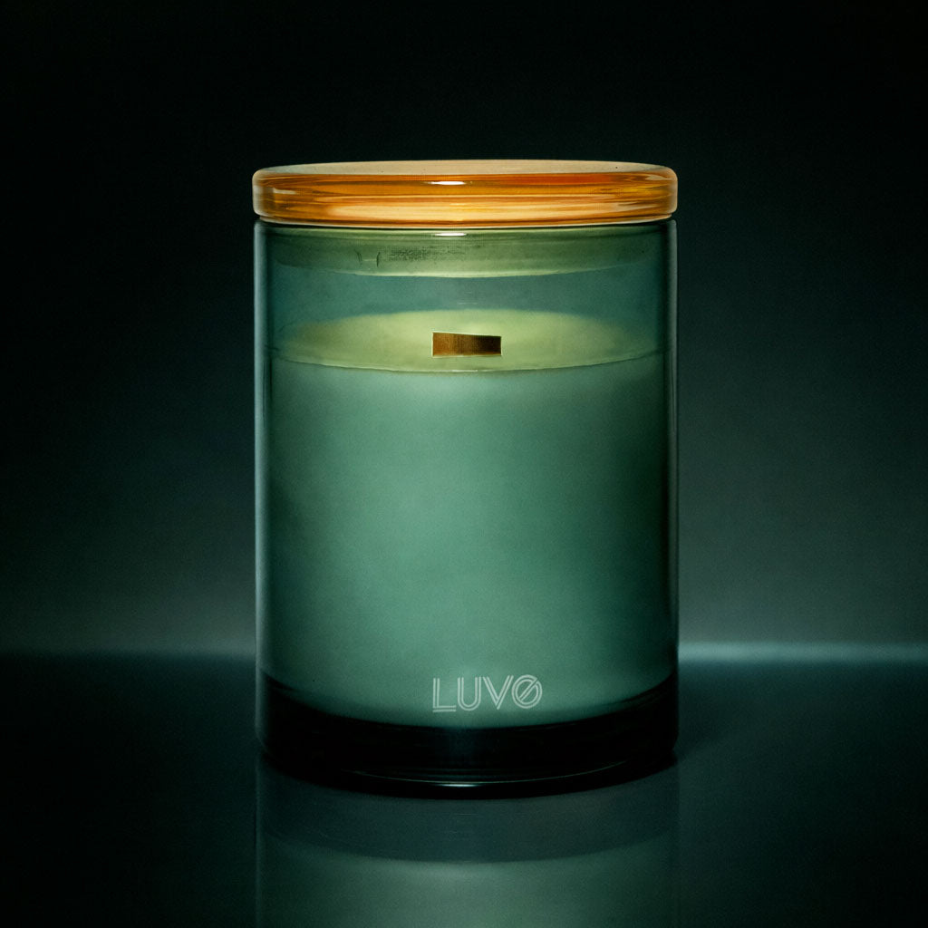 Mandarin & Resin Wooden Wick Scented Candle - LUVO Candles | Bougies
