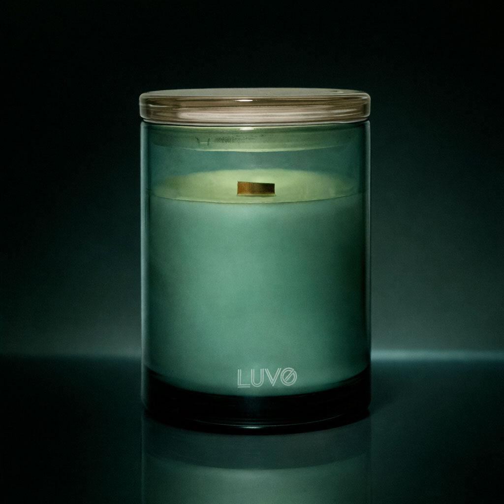 Cashemere & Vanilla Wooden Wick Scented Candle - LUVO Candles | Bougies