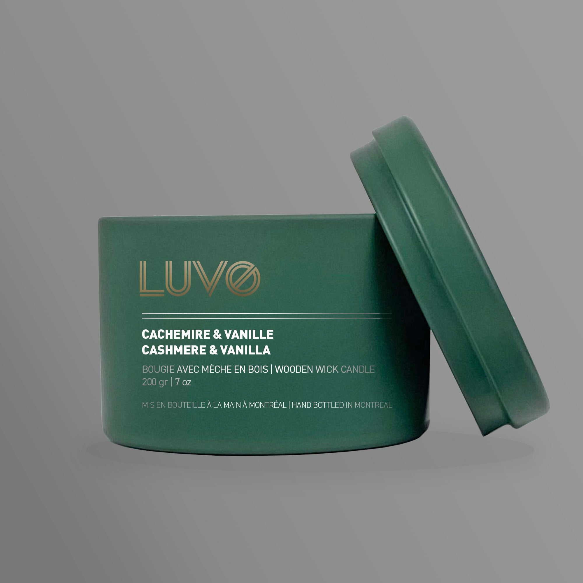 Mini Cashemere & Vanilla Wooden Wick Scented Candle - LUVO Candles | Bougies