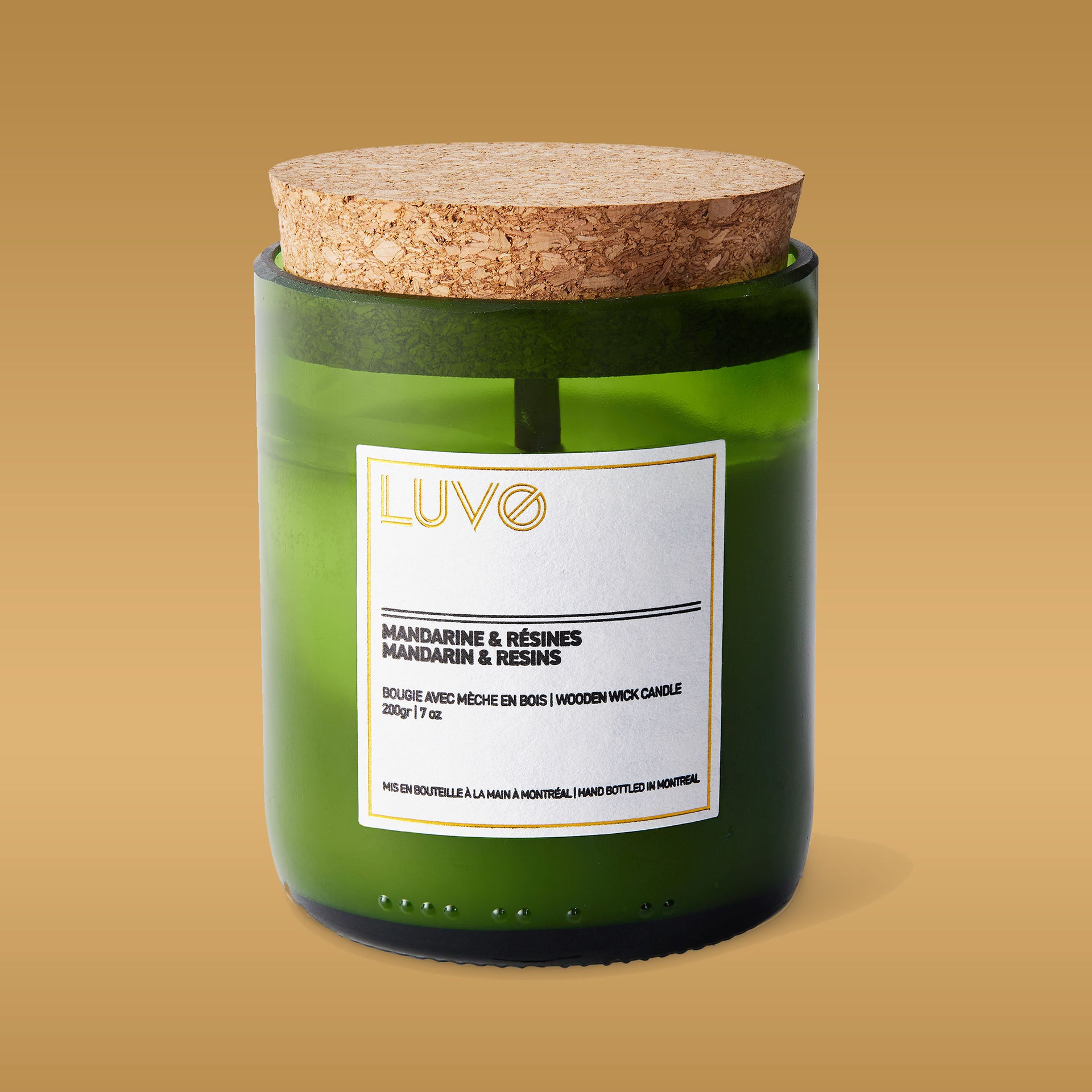 Mandarin & Resin Wooden Wick Scented Candle - LUVO Candles | Bougies