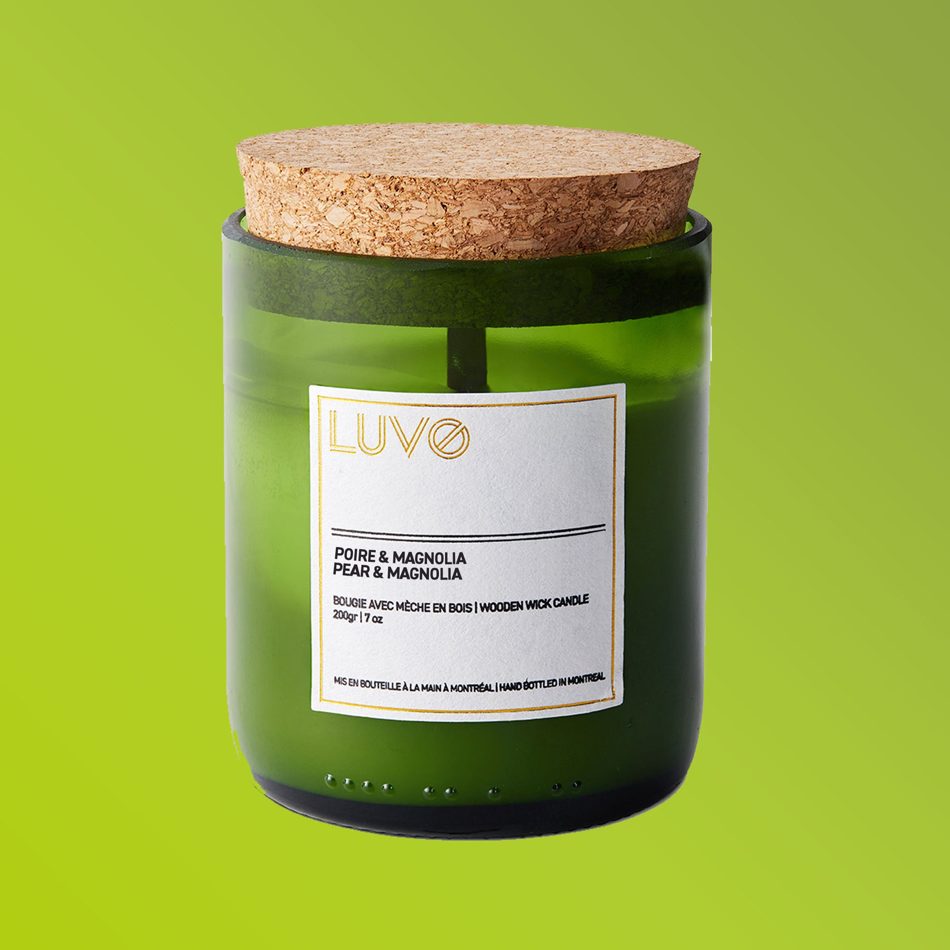 Pear & Magnolia Scented wooden wick candle - LUVO Candles | Bougies